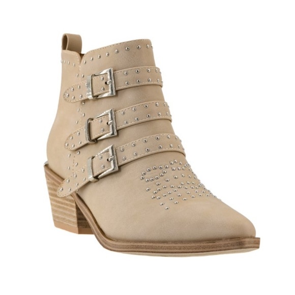 Corkys Shoes - Corky’s Amazing Studded Ankle Booties in Sand color Size 9 with a 2 inch heel